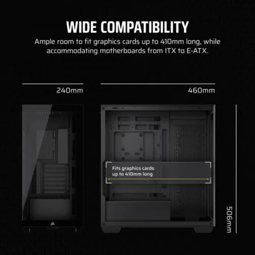 Corsair кутия за компютър 3500X TG Mid-Tower черен