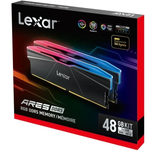 Alternative view of Lexar памет за компютър DDR5 ARES RGB 48GB(2*24GB)/8000 черен