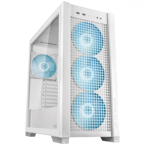 Asus кутия за компютър TUF Gaming GT302 Tempeчервен Glass ARGB EATX бял