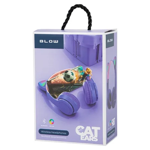 BLOW Wireless headset синtooth 5.0 LED for kids лилав ears