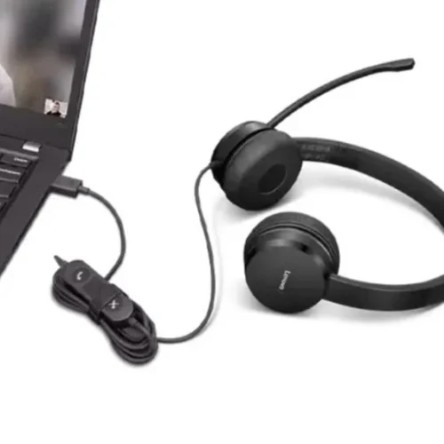 Alternative view of Lenovo USB-A Wiчервен Stereo On-Ear Headset 4XD1K1826