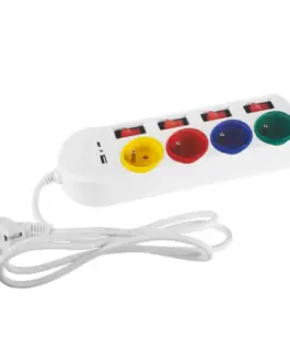 Maclean Power strip 4-socket USB A/C 1,5m, MCE508 W