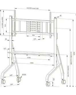 Alternative view of Neomounts FL50-575WH1 MOVE Go 65-110 100x100-1000x600 125kg h:129-139cm MOVE Go XL