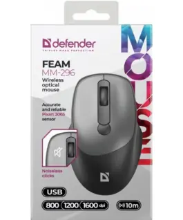 Alternative view of Defender WIRELESS мишка SILENT C LICK FEAM сив