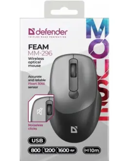 Alternative view of Defender WIRELESS мишка SILENT C LICK FEAM сив