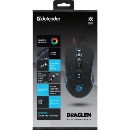 Defender WIчервен GAMING MOUSE DRAG LEN GM-907