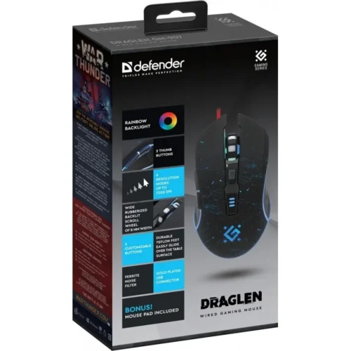Defender WIчервен GAMING MOUSE DRAG LEN GM-907