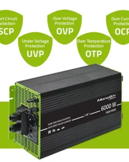 Alternative view of Qoltec 3in1 solar inverter with charging function