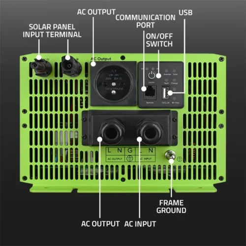 Qoltec 3in1 solar inverter with charging function