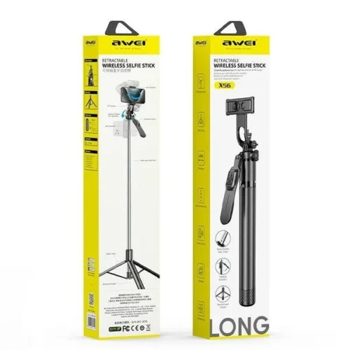 Alternative view of AWEI Universal selfie stick aluminium черен