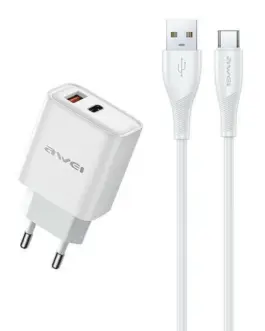 AWEI зарядно GaN 22,5W PD81T 22,5W + USB-C кабел