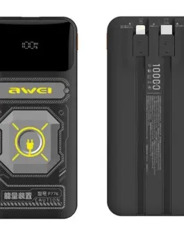 AWEI външна батерия 10000mAh 22,5 W P77K integrated кабел