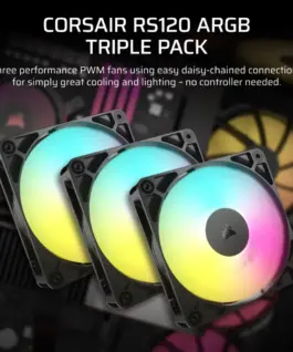 Alternative view of Corsair RS120 ARGB 120mm Fan Triple Pack