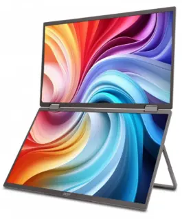 Acer Monitor преносим dual 16 инча PD163Qbmiuux IPS 250cd/m2 miniHDMI USB-C 15KG