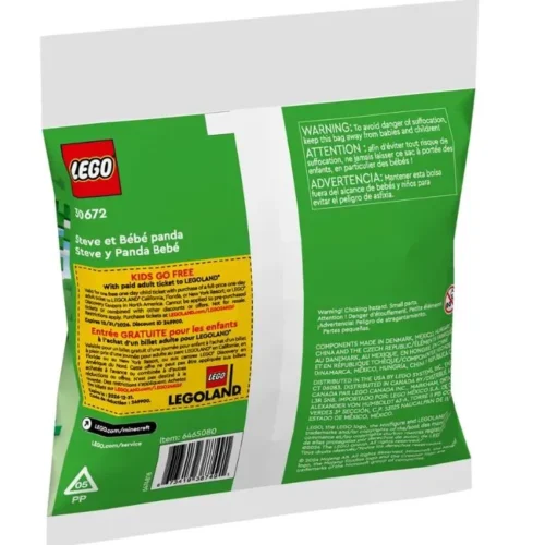 Alternative view of LEGO Klocki Minecraft 30672 Steve i mała panda