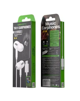 Alternative view of WEKOME Wiчервен слушалки HiFi USB-C бял