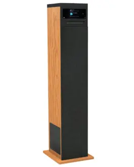 Alternative view of AIWA Multimedia tower speaker TSBT-360 system with fm radio, CD player, USB and bluetooth