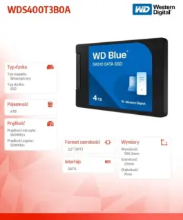 Western Digital син 4TB SA510 SSD 2.5 inch WDS400T3B0A
