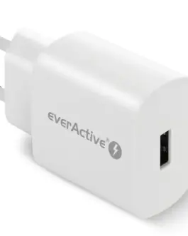 Alternative view of everActive PHONE зарядно 1X USB 18 W QC 3.0 бял