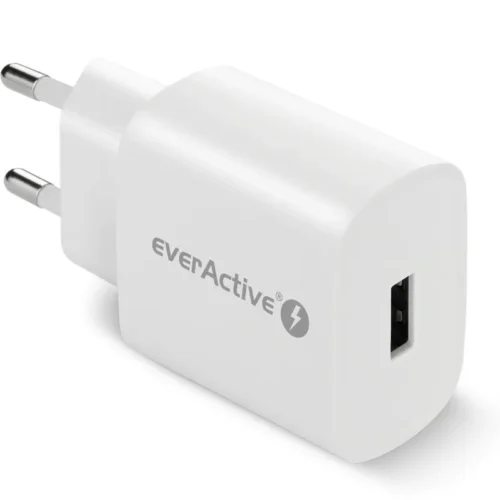 Alternative view of everActive PHONE зарядно 1X USB 18 W QC 3.0 бял