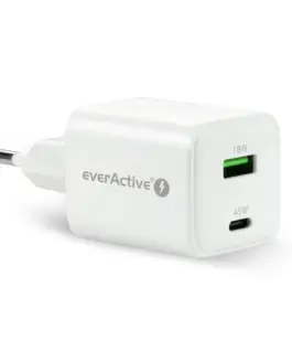 everActive PHONE зарядно GAN 1X US B, 1X USB-C 45W бял