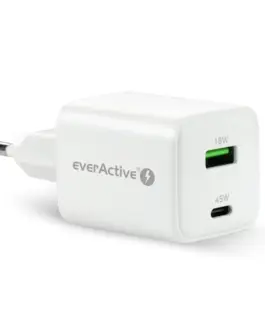 everActive PHONE зарядно GAN 1X US B, 1X USB-C 45W бял