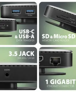 AXAGON HMC-UFO USB hub 9in1 10Gbps HDMI M.2 NVMe LA
