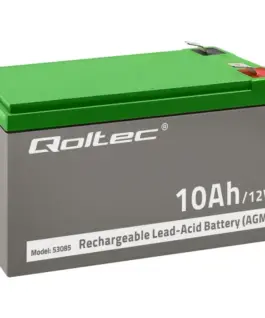 Qoltec AGM battery 12V 10Ah Maintenance free for UP