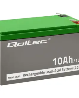 Qoltec AGM battery 12V 10Ah Maintenance free for UP