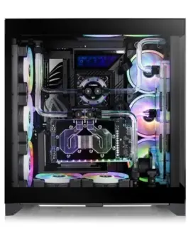 Alternative view of Thermaltake кутия за компютър CTE E600 MX Tempeчервен Glass, glass side - черен