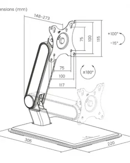 Alternative view of Maclean Maclean touch screen stand, max 8kg MC-989