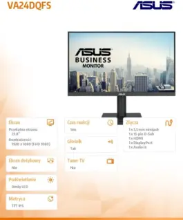 Alternative view of Asus Monitor 24 inch VA24DQFS IPS FHD 100Hz HDMI VGA