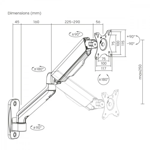 Maclean Wall monitor mount 17-32 9kg MC-332