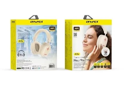 Alternative view of AWEI Bluetooth слушалки AT6 off-бял