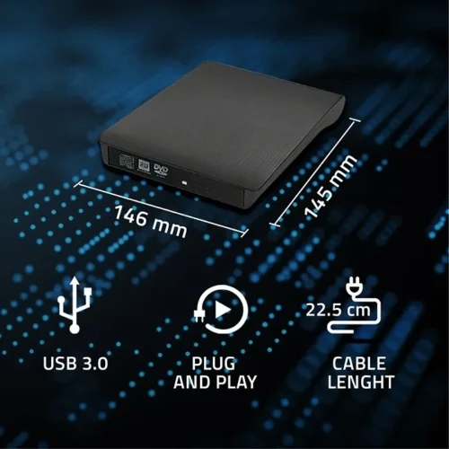 Alternative view of Qoltec Optical drive case CD/ DVD SATA,USB3.0 9.5mm