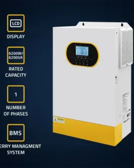 Alternative view of Qoltec Solar inverter 6.2kVA Off Grid,120A,MPPT,LCD