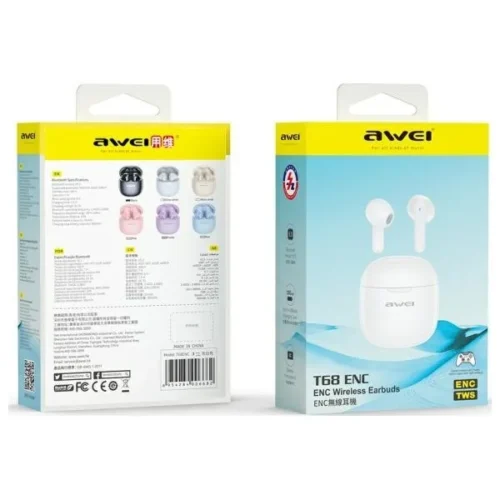 Alternative view of AWEI Bluetooth earphones 5.3 TWS ENC бял