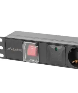 Lanberg PDU rack power strip 19 inch 1U 16A 5xschuko 2m черен