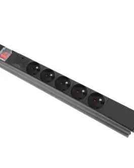 Lanberg PDU rack power strip 19 inch 1U 16A 5x230V 2m черен