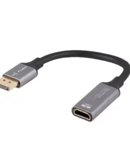 Lanberg Displayport(M)-HDMI(F)8K адаптер on a 20cm silver кабел