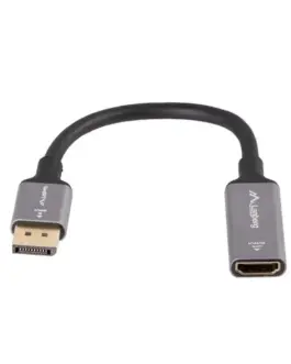 Alternative view of Lanberg Displayport(M)-HDMI(F)8K адаптер on a 20cm silver кабел