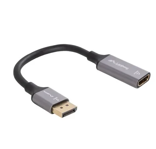 Lanberg Displayport(M)-HDMI(F)4K адаптер on a 20cm silver кабел