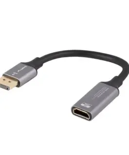 Alternative view of Lanberg Displayport(M)-HDMI(F)4K адаптер on a 20cm silver кабел