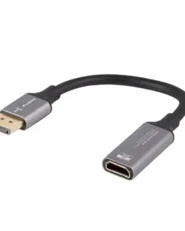 Alternative view of Lanberg Displayport(M)-HDMI(F)4K адаптер on a 20cm silver кабел