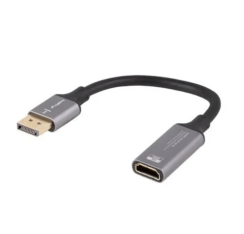 Alternative view of Lanberg Displayport(M)-HDMI(F)4K адаптер on a 20cm silver кабел