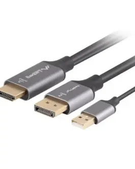 Lanberg HDMI(M)-Displaypor(M) кабел 1.8M 4K черен