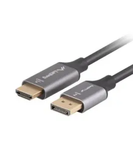 Lanberg Displayport(M)-HDMI(M) кабел 1M 4K черен and silver
