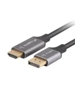 Lanberg Displayport(M)-HDMI(M) кабел 1M 4K черен and silver