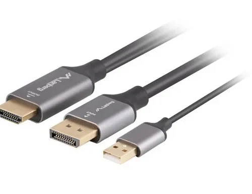 Lanberg HDMI(M)-Displayport(M) кабел 1M 4K черен
