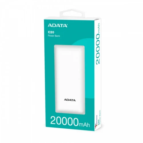 Alternative view of Adata външна батерия C20 20000mAh USB-C бял